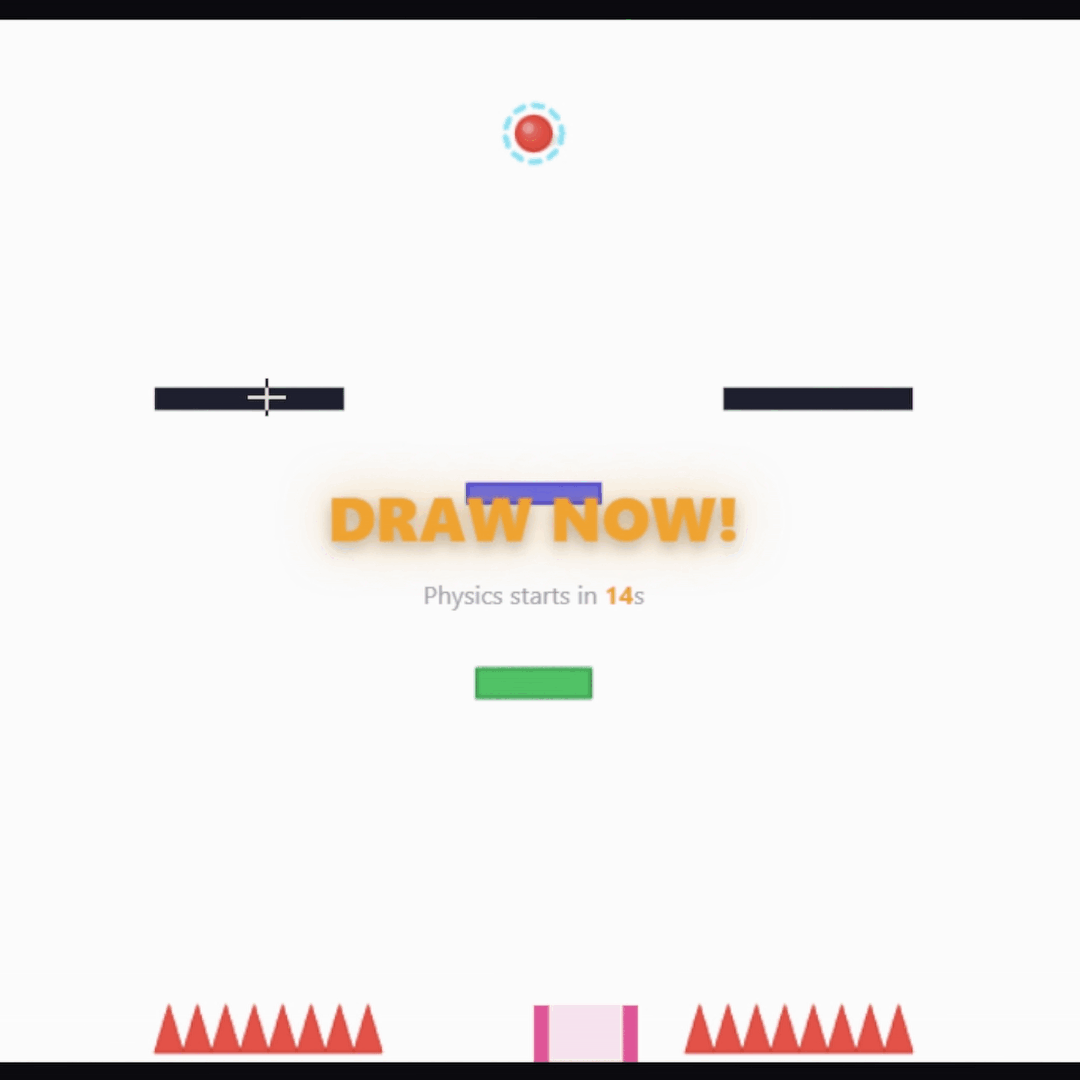 Unpuzzled gameplay demo showing ball physics puzzle where player draws shapes to guide a ball into a cup